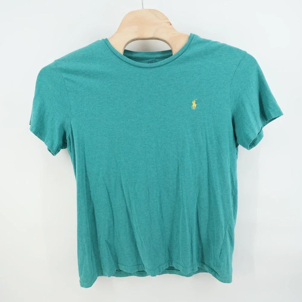 Polo Ralph Lauren Mens T-Shirt Large Green Short Sleeve‎ Pony Logo Casual Top